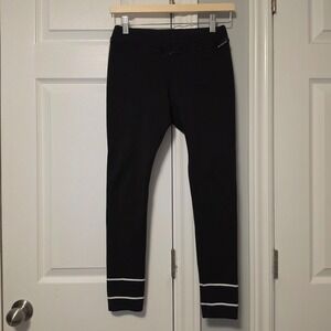Newland Sport Lifestyle Leggings Black White Stripe Ankle Italy Size Large